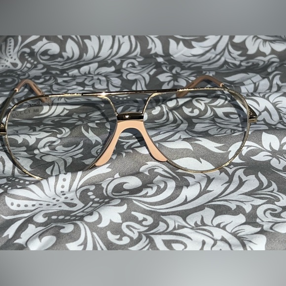 BRAND NEW GOLD GUCCI FRAMES AUTHENTIC NO CASE FAST SHIPPING AS ALWAYS - Picture 6 of 13